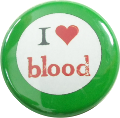 I love blood Button grün